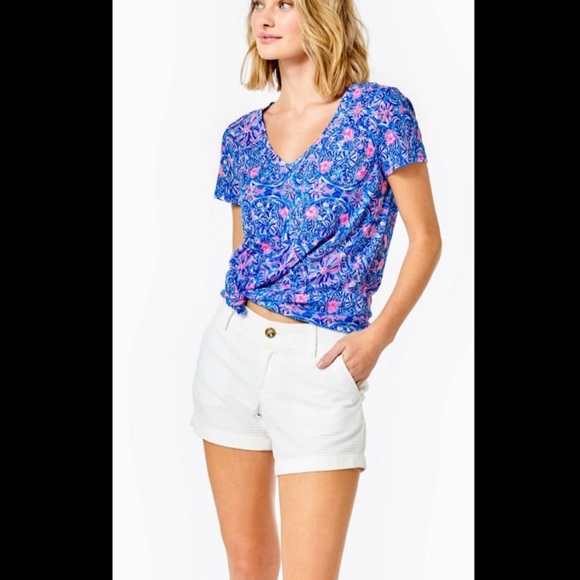 RESTOCKED! Lilly Pulitzer Callahan 5” Shorts in white jacquard NWT - Picture 2 of 8